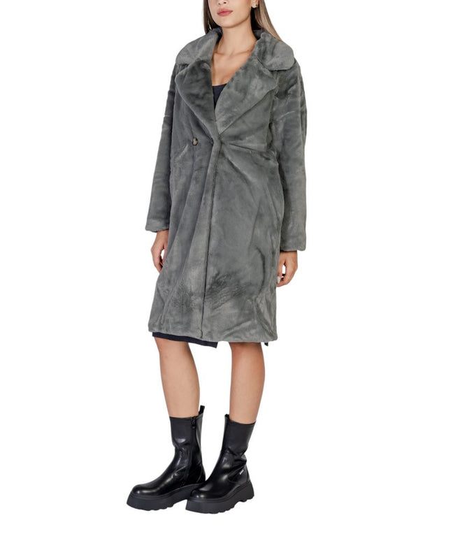 ICHI Black Polyester Jackets & Coat