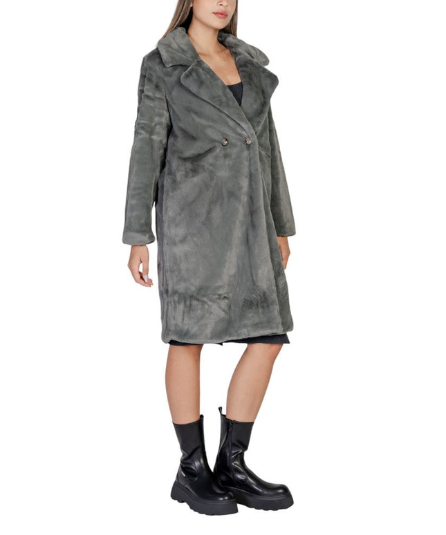ICHI Black Polyester Jackets & Coat