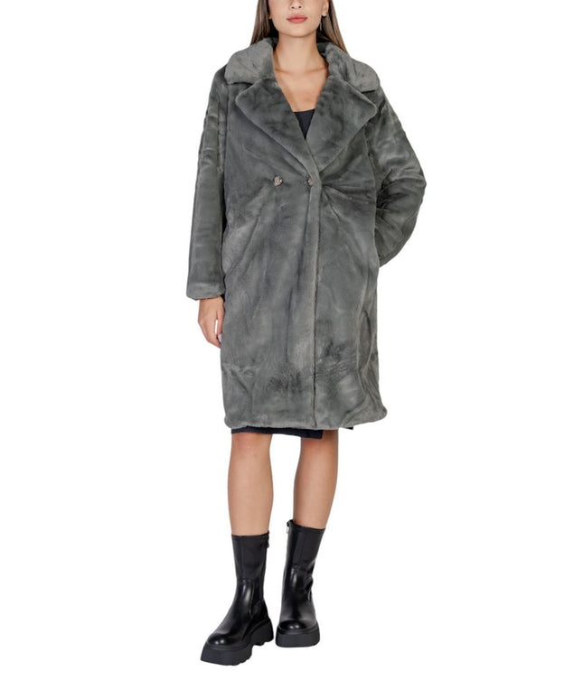 ICHI Black Polyester Jackets & Coat