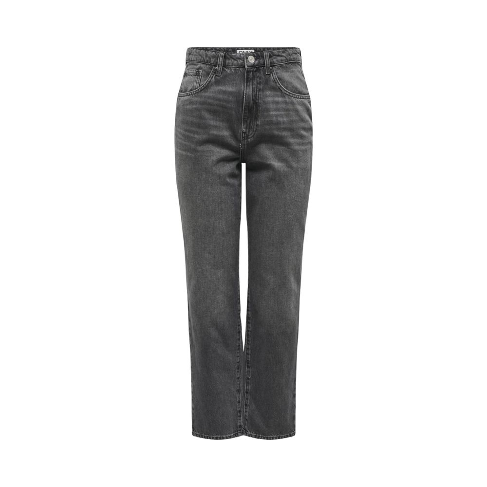 Only Only Gray Cotton Mom Jean (Waist & Length Size: W27 | L32, nan: nan, nan: nan)