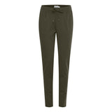 ICHI Green Polyester Casual Pants