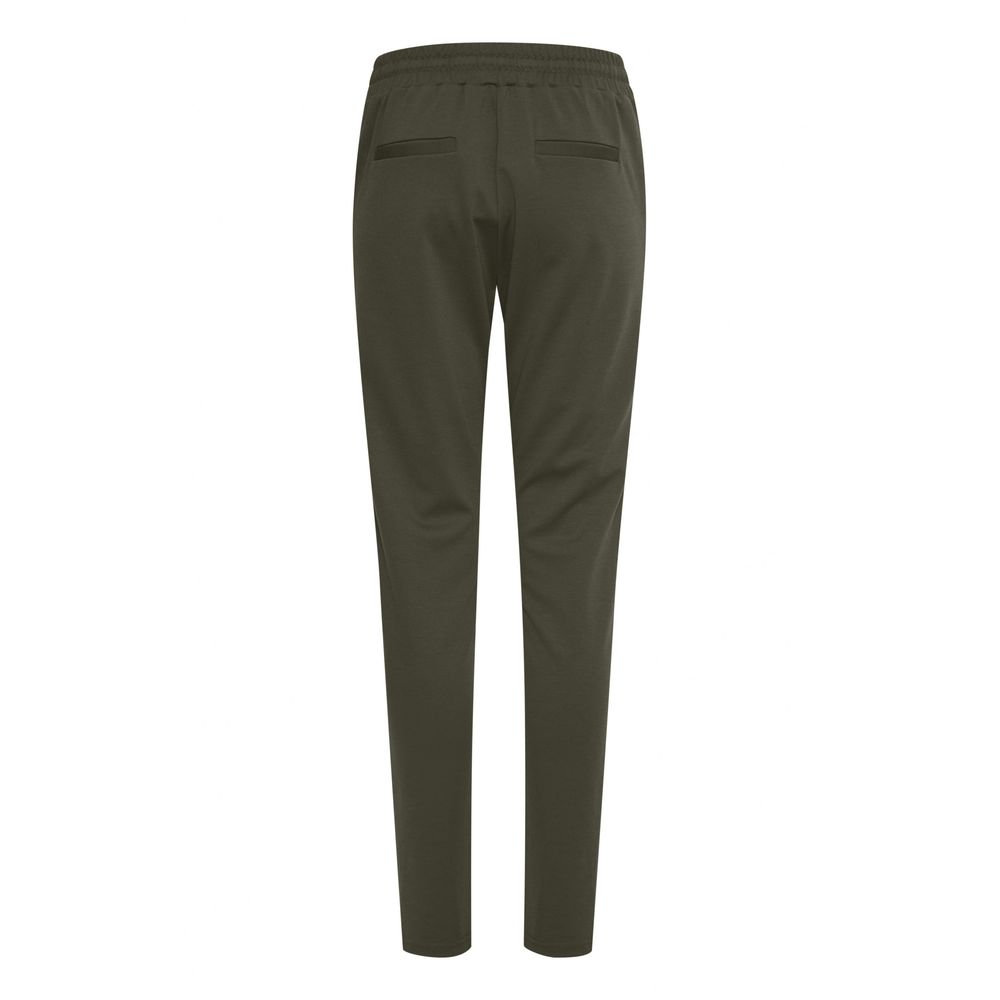 ICHI Green Polyester Casual Pants