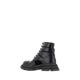 Alexander McQueen Black Rubber Lace-Up Boots
