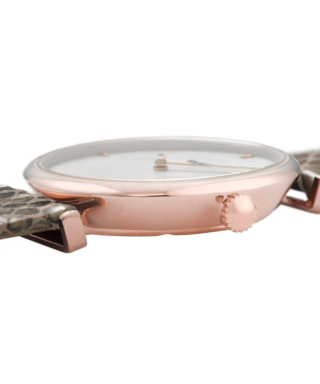 Cluse Beige Leather Watch