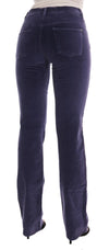 Ermanno Scervino Purple Corduroy Stretch Bootcut Pants