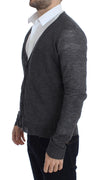 Costume National Gray Wool Button Cardigan Sweater
