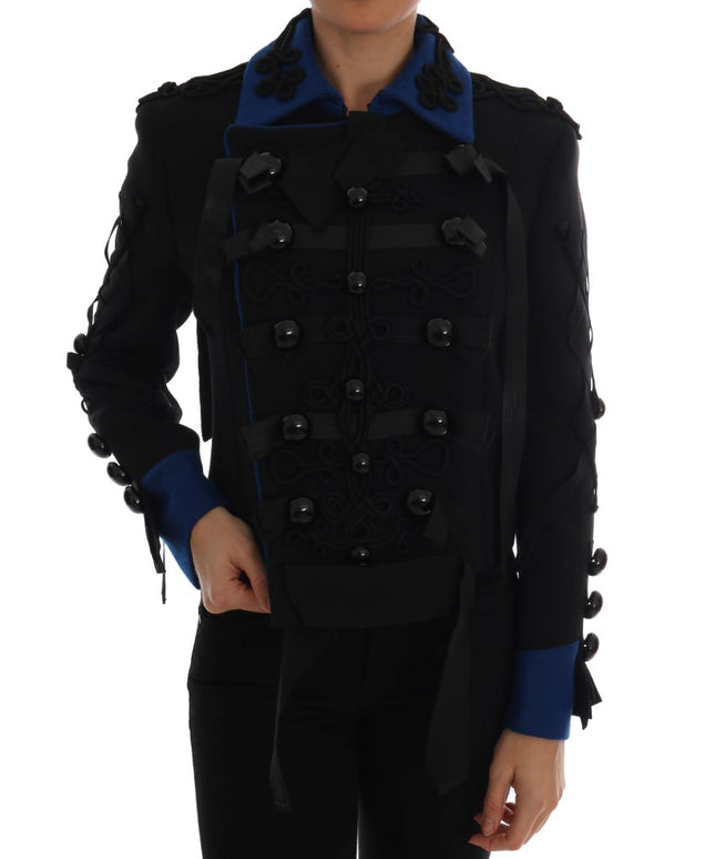 Dolce & Gabbana Black Wool Trench Jacket