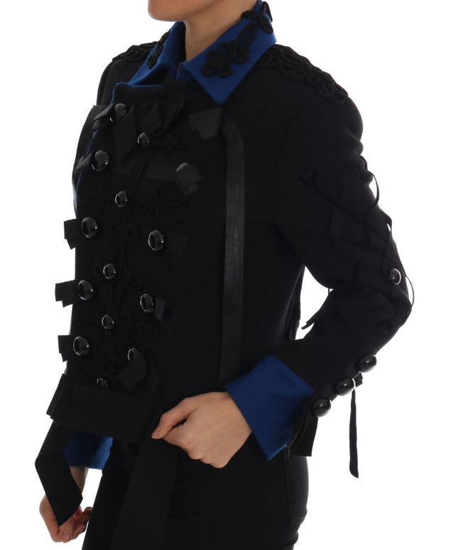 Dolce & Gabbana Black Wool Trench Jacket