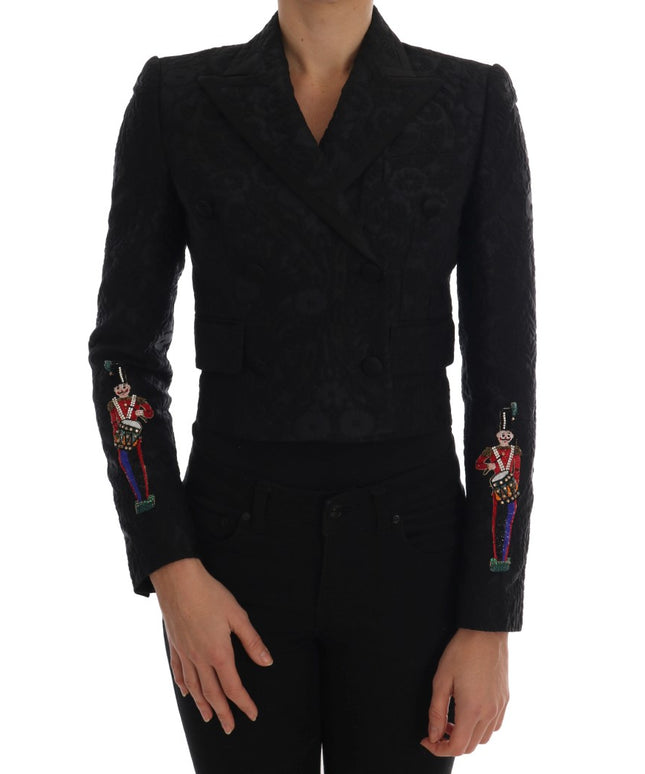 Dolce & Gabbana Black Brocade Blazer Jacket