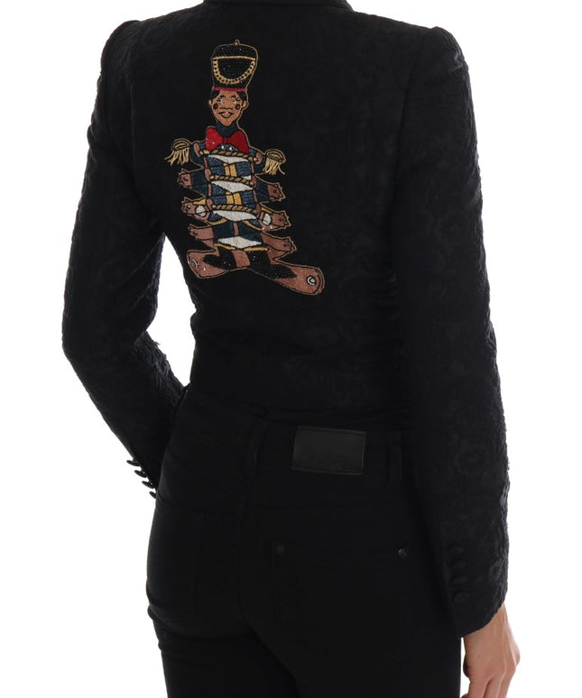 Dolce & Gabbana Black Brocade Blazer Jacket