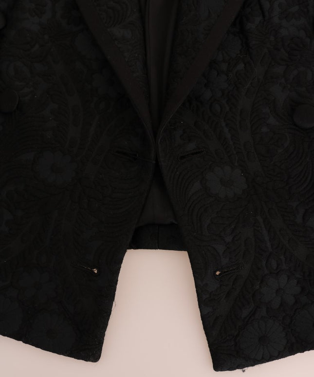 Dolce & Gabbana Black Brocade Blazer Jacket