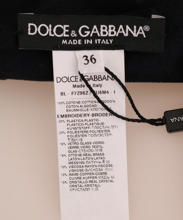 Dolce & Gabbana Blue Crystal MAMMA Sicily Jacket