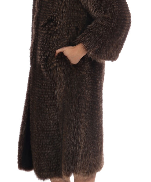 Dolce & Gabbana Brown Raccoon Fur Coat Jacket