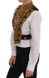 Dolce & Gabbana Yellow Crystal Cross Vest Jacket
