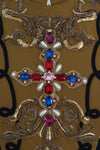 Dolce & Gabbana Yellow Crystal Cross Vest Jacket