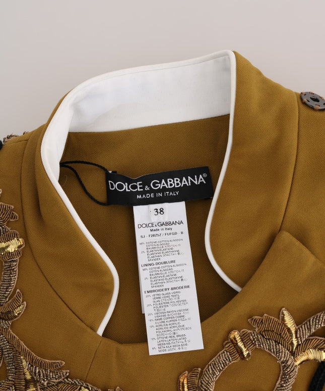 Dolce & Gabbana Yellow Crystal Cross Vest Jacket