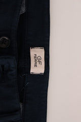 GF Ferre Blue Stretch Straight Fit Pants Chinos