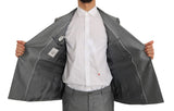 Dolce & Gabbana Black Stretch Crystal Bee Slim Fit Suit