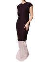 Barbara Casasola Brown Silk Short Sleeves Sheath Maxi Dress