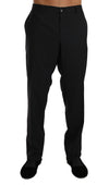 Dolce & Gabbana Black Wool Stretch Formal Trousers