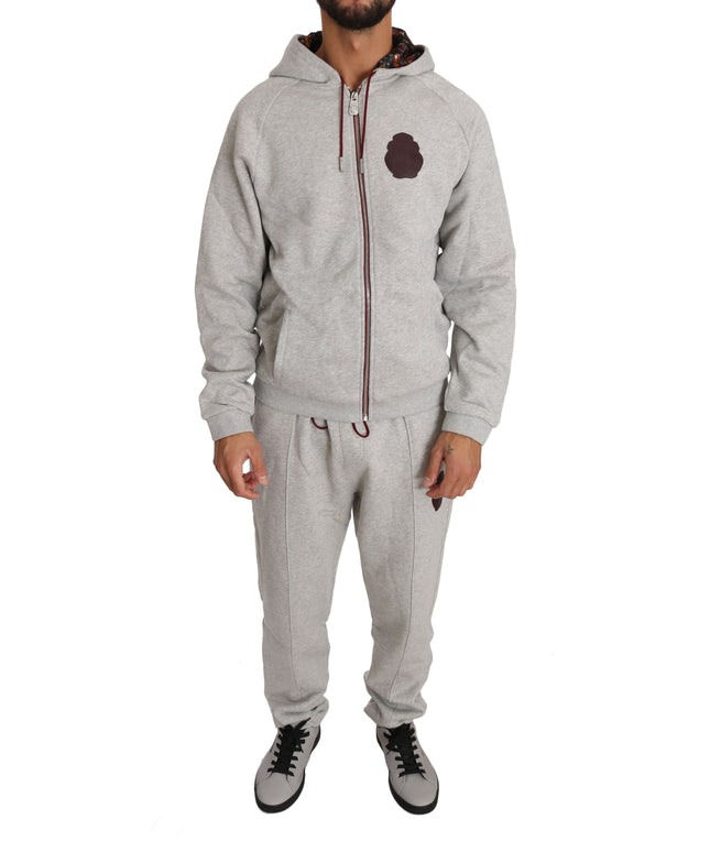 Billionaire Italian Couture Gray Cotton Sweater Pants Tracksuit