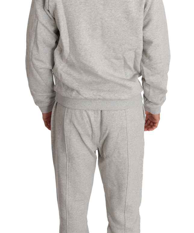 Billionaire Italian Couture Gray Cotton Sweater Pants Tracksuit