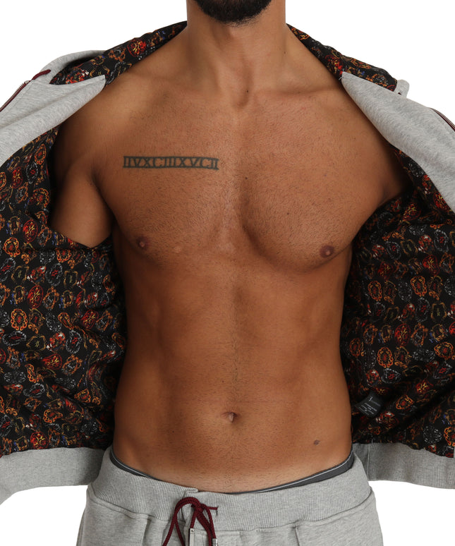 Billionaire Italian Couture Gray Cotton Sweater Pants Tracksuit