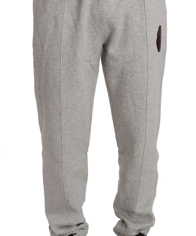Billionaire Italian Couture Gray Cotton Sweater Pants Tracksuit