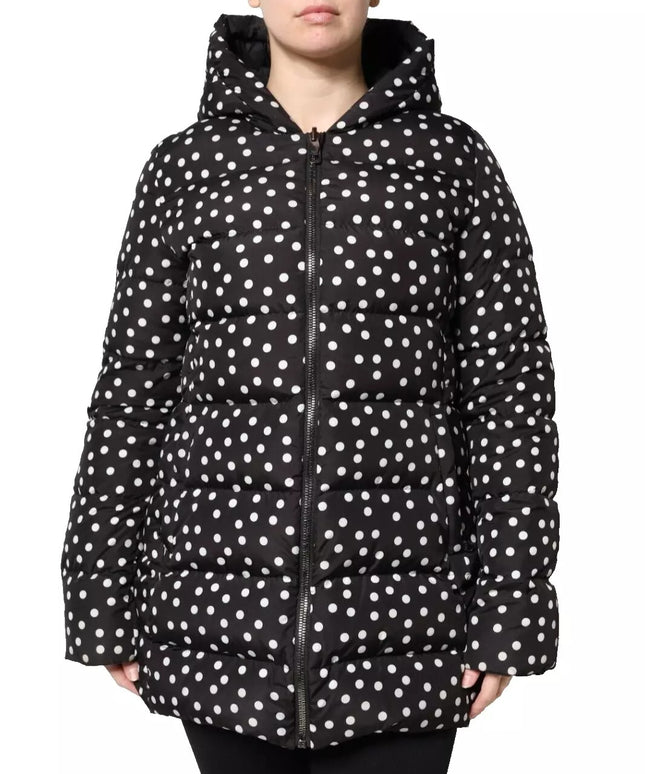 Dolce & Gabbana Black Polyester Hooded Reversible Jacket