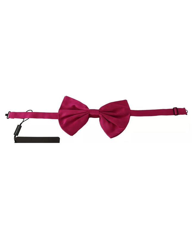 Dolce & Gabbana Pink 100% Silk Adjustable Neck Bow Tie Men