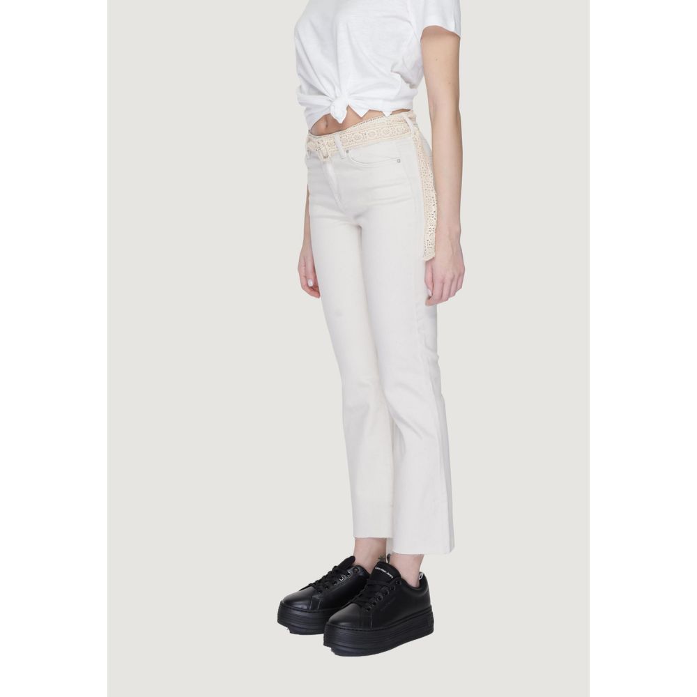 Vero Moda Beige Cotton Bootcut Jean