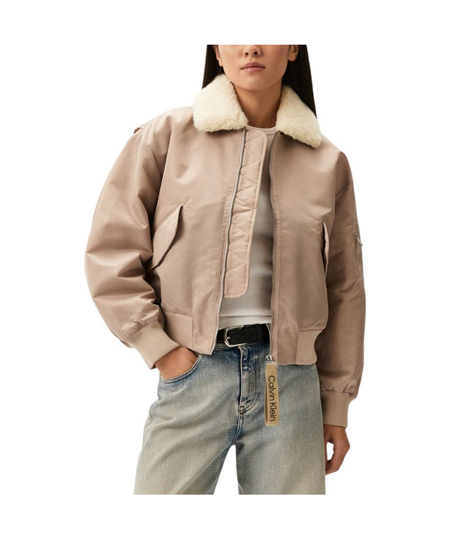 Calvin Klein Jeans Beige Polyester Jackets & Coat