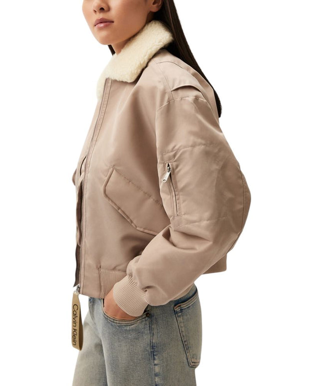 Calvin Klein Jeans Beige Polyester Jackets & Coat
