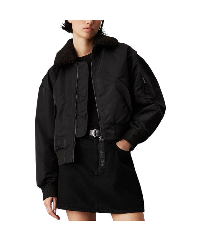 Calvin Klein Jeans Black Polyester Jackets & Coat
