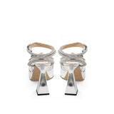 MACH & MACH Elegant Silver Leather Platforms