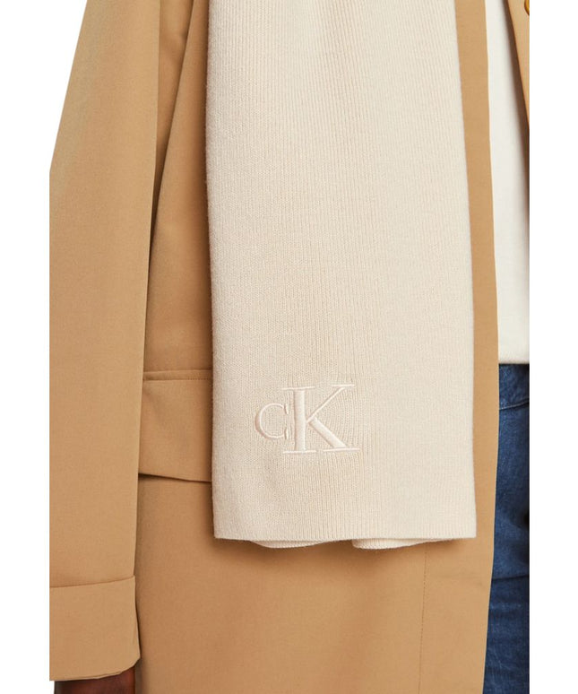 Calvin Klein Cream Recycled Polyester Scarf
