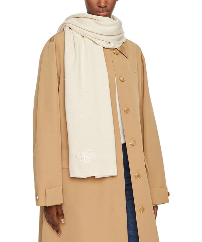 Calvin Klein Cream Recycled Polyester Scarf