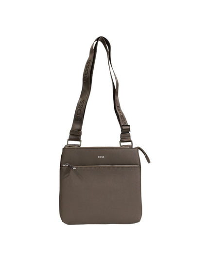Hugo Boss Green Leather Messenger Bag