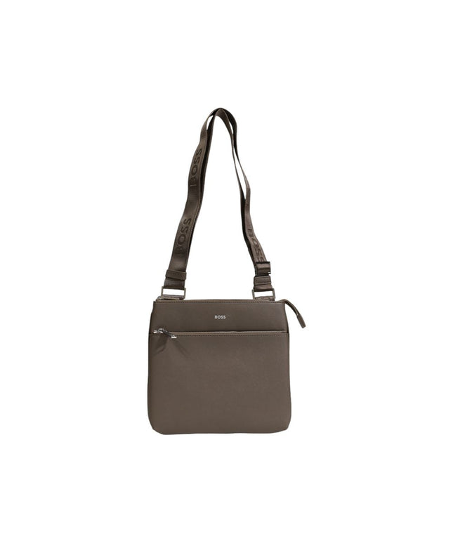 Hugo Boss Green Leather Messenger Bag
