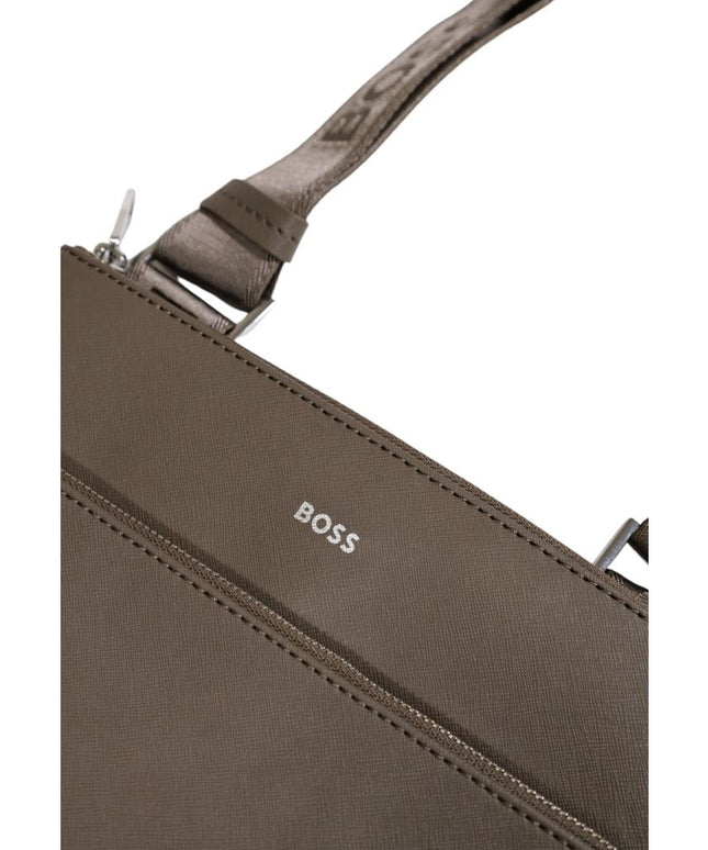 Hugo Boss Green Leather Messenger Bag