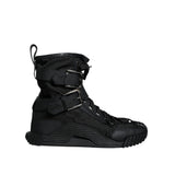 Dolce & Gabbana Black Nylon Lace-Up Boots