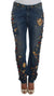 Dolce & Gabbana Crystal Roses Heart Embellished Jeans