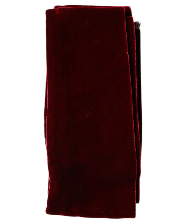 Dolce & Gabbana Bordeaux Cotton Silk Fringe Shawl Wrap Scarf