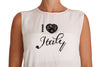 تي شيرت دولتشي آند غابانا أبيض حريري I LOVE ITALY Cami