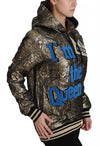 Dolce & Gabbana Im The Queen Jaquard Gold SweatshirtHoodie