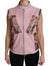 Dolce & Gabbana Pink Zippered Lamb Sleeveless Vest Leather Jacket