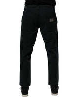 Dolce & Gabbana Dark Green Cotton Loose Men Denim Jeans