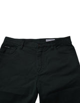 Dolce & Gabbana Dark Green Cotton Loose Men Denim Jeans