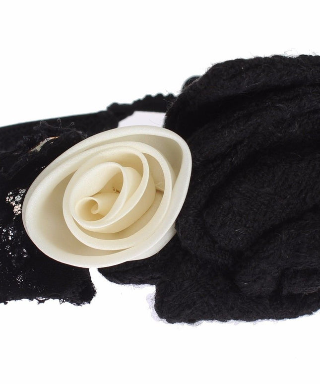 Dolce & Gabbana Diadem Headband Tiara White Rose Crystal Hair Gold