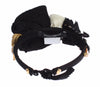 Dolce & Gabbana Diadem Headband Tiara White Rose Crystal Hair Gold